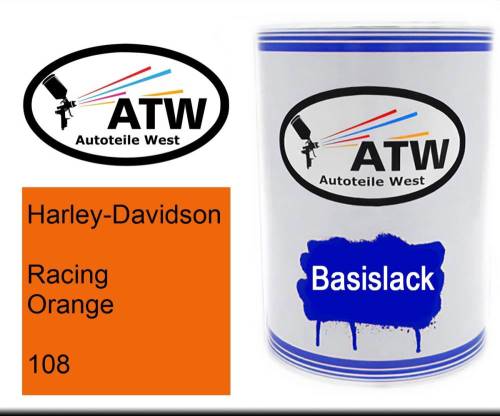 Harley-Davidson, Racing Orange, 108: 500ml Lackdose, von ATW Autoteile West.